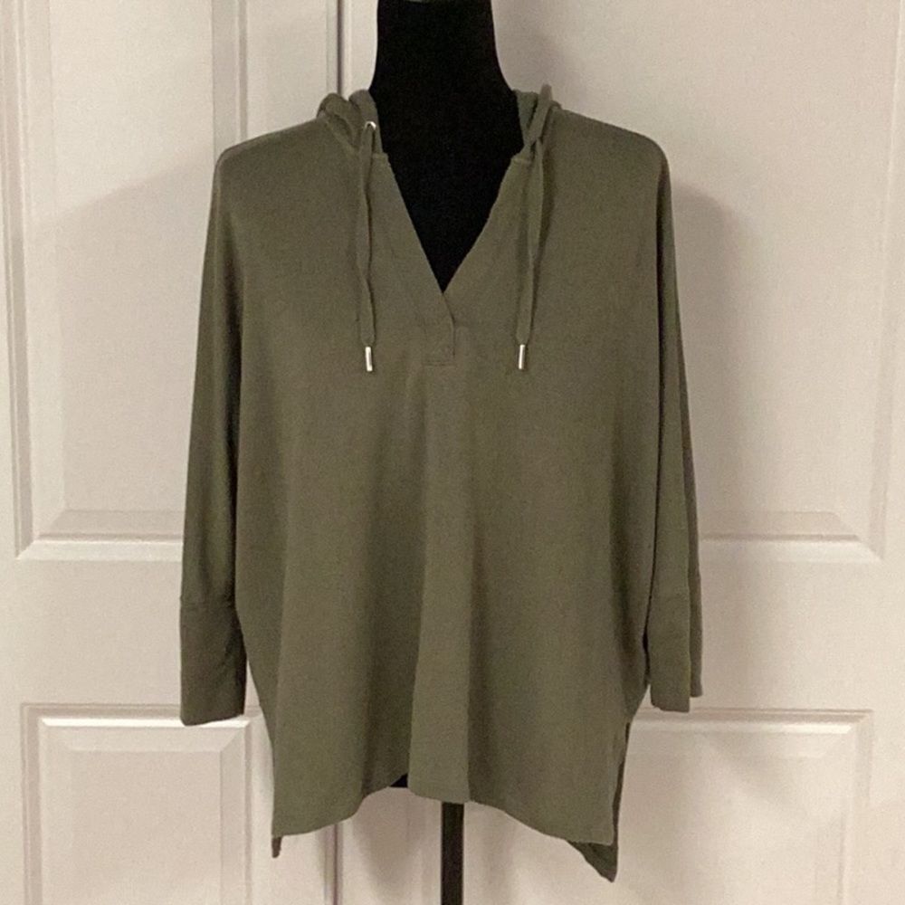 Style & Co. Olive Green Hooded Sweatshirt